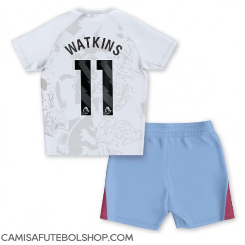 Camisa de time de futebol Aston Villa Ollie Watkins #11 Replicas 2º Equipamento Infantil 2023-24 Manga Curta (+ Calças curtas)